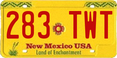 NM license plate 283TWT