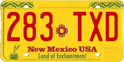 NM license plate 283TXD