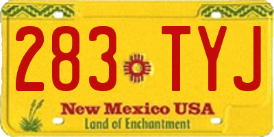 NM license plate 283TYJ