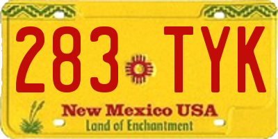 NM license plate 283TYK