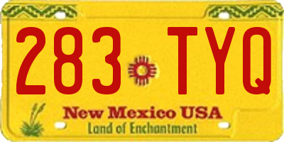 NM license plate 283TYQ