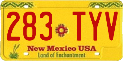 NM license plate 283TYV