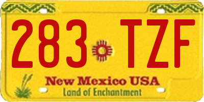 NM license plate 283TZF