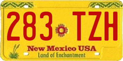 NM license plate 283TZH