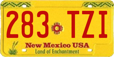 NM license plate 283TZI