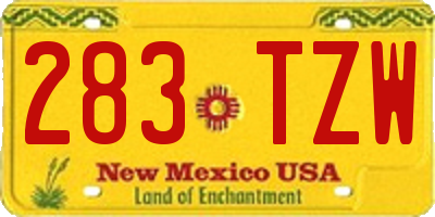 NM license plate 283TZW