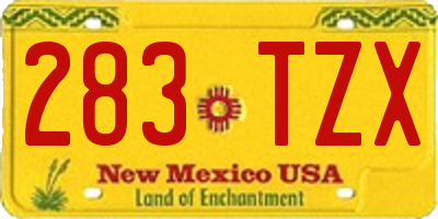 NM license plate 283TZX