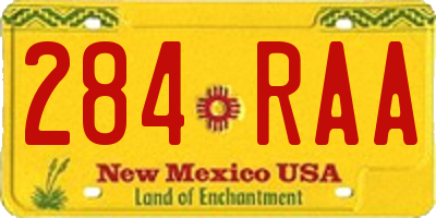 NM license plate 284RAA