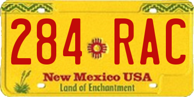 NM license plate 284RAC