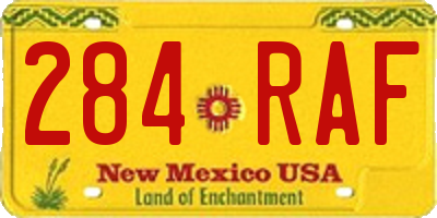 NM license plate 284RAF