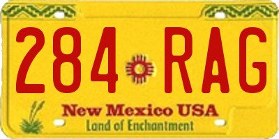 NM license plate 284RAG