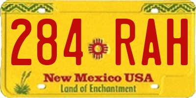 NM license plate 284RAH