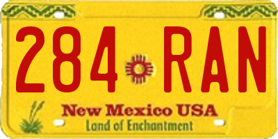 NM license plate 284RAN