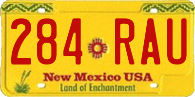 NM license plate 284RAU