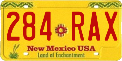 NM license plate 284RAX