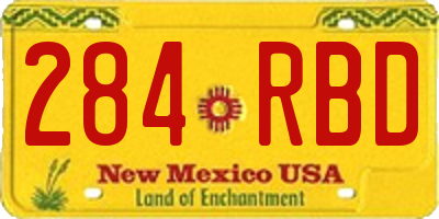 NM license plate 284RBD