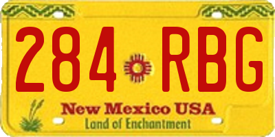 NM license plate 284RBG