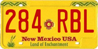 NM license plate 284RBL