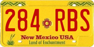 NM license plate 284RBS