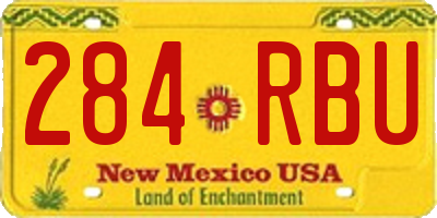 NM license plate 284RBU