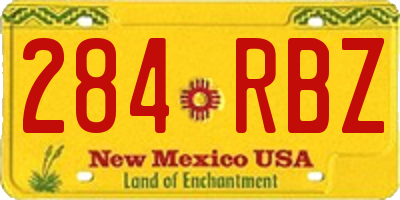 NM license plate 284RBZ