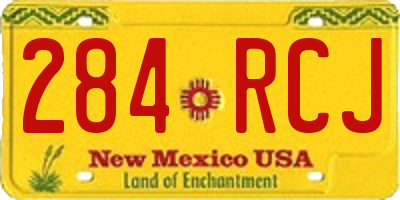 NM license plate 284RCJ