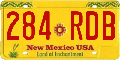 NM license plate 284RDB