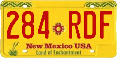 NM license plate 284RDF