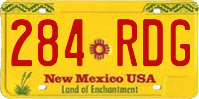 NM license plate 284RDG