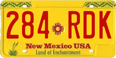 NM license plate 284RDK