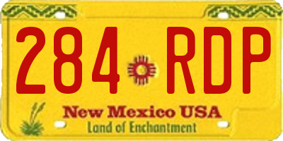 NM license plate 284RDP