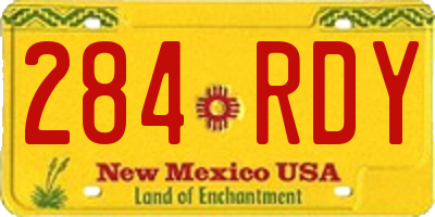 NM license plate 284RDY