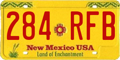 NM license plate 284RFB