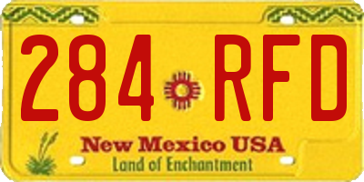 NM license plate 284RFD