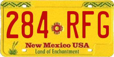 NM license plate 284RFG