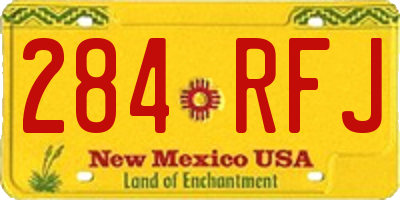 NM license plate 284RFJ