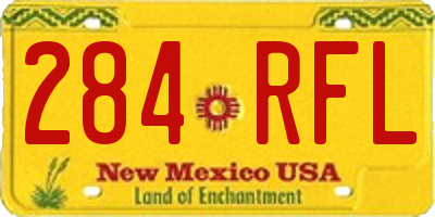 NM license plate 284RFL