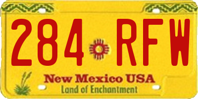 NM license plate 284RFW