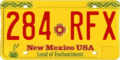 NM license plate 284RFX