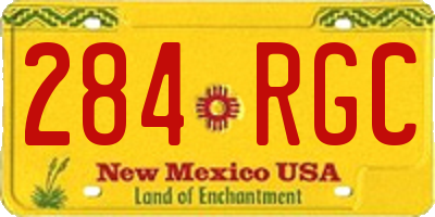 NM license plate 284RGC