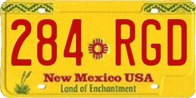 NM license plate 284RGD