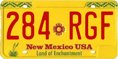 NM license plate 284RGF
