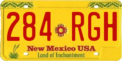 NM license plate 284RGH