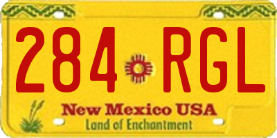 NM license plate 284RGL