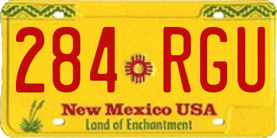 NM license plate 284RGU