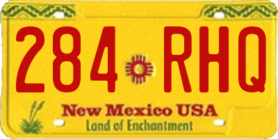 NM license plate 284RHQ