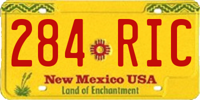 NM license plate 284RIC