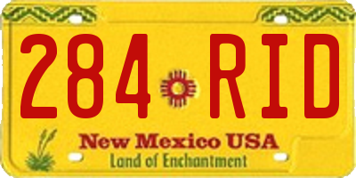 NM license plate 284RID