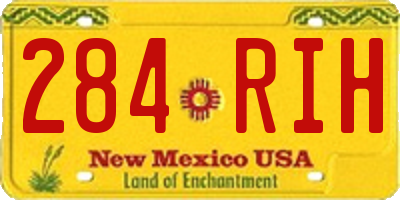 NM license plate 284RIH
