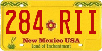 NM license plate 284RII